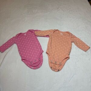 Carter's Pink and Orange Polka Dot Bodysuit Duo
